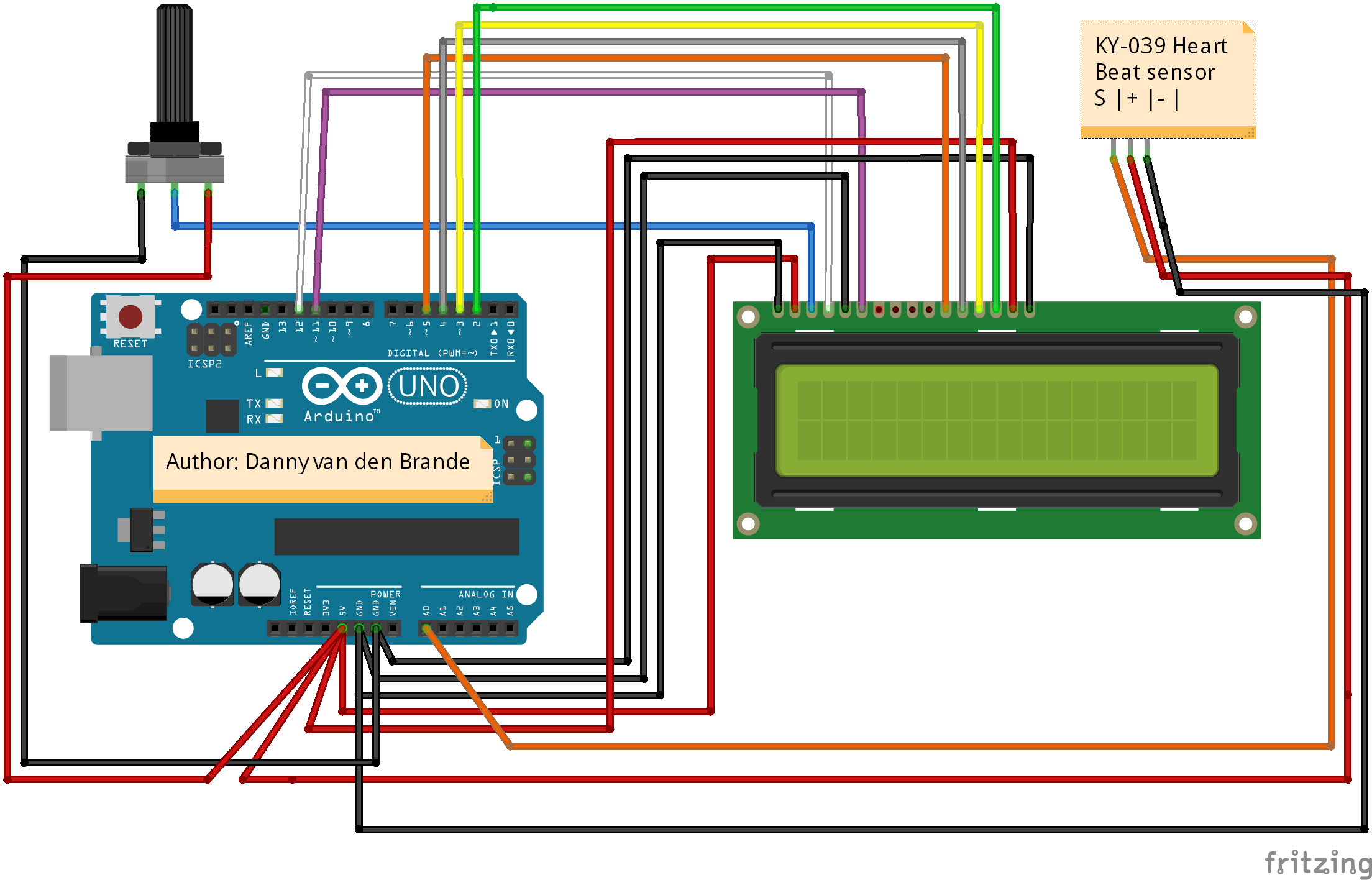 Heartbeat Sensor Using Arduino Circuit Diagram 2125